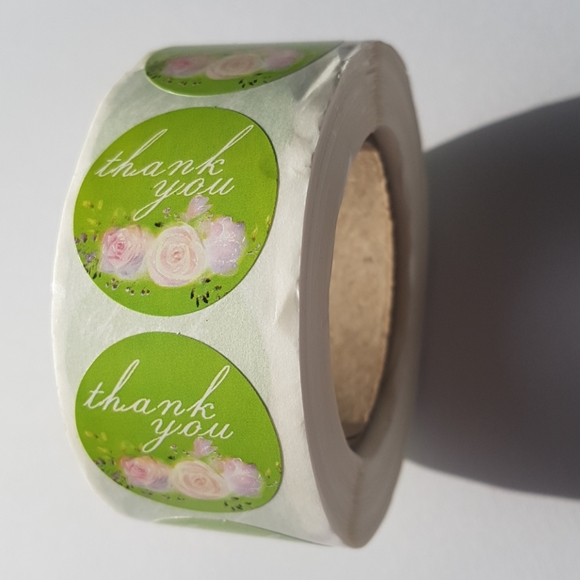 500 pcs Thank You Stickers with Roses 1" inch - Picture 4 of 10